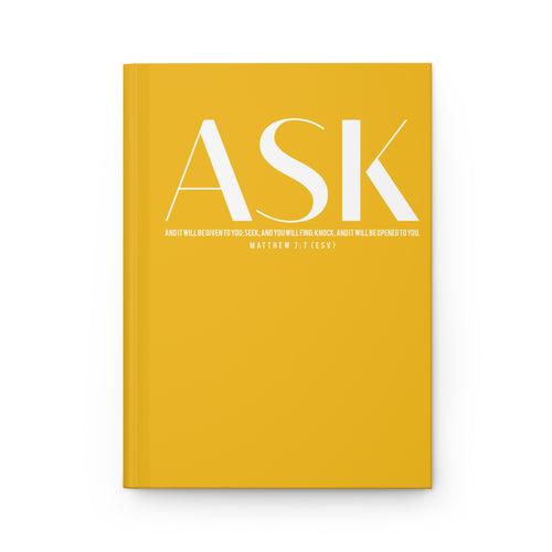 Matthew 7:7 Ask Seek Knock Journal – Christian Yellow Notebook