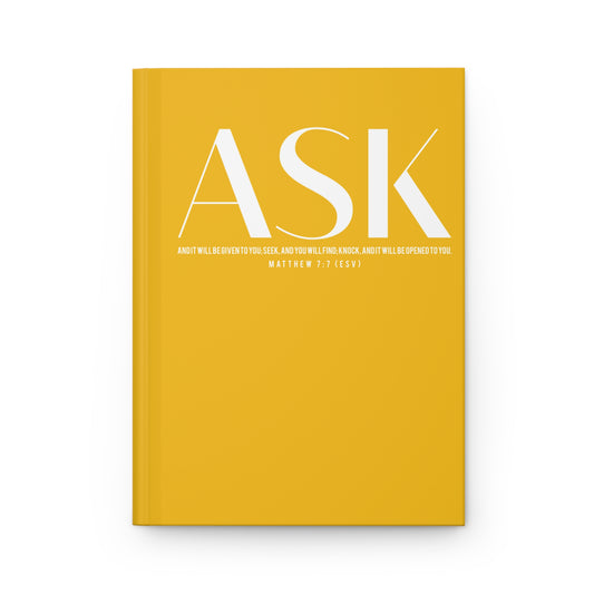 Matthew 7:7 Ask Seek Knock Journal – Christian Yellow Notebook