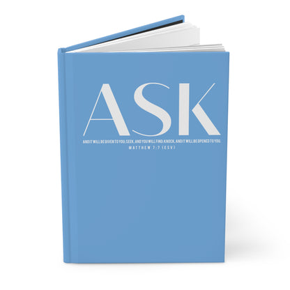 Matthew 7:7 Ask Seek Knock Light Blue Journal