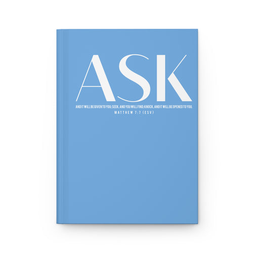 Matthew 7:7 Ask Seek Knock Light Blue Journal