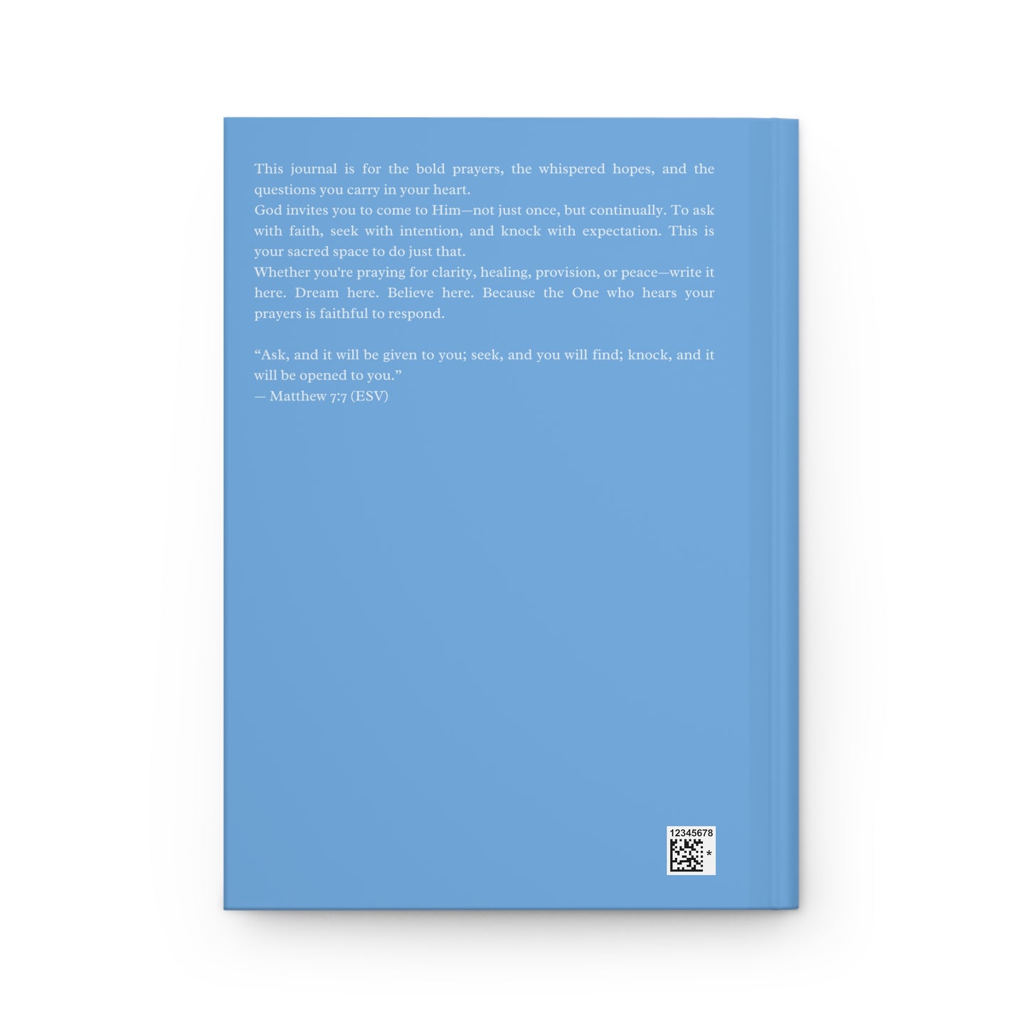 Matthew 7:7 Ask Seek Knock Light Blue Journal