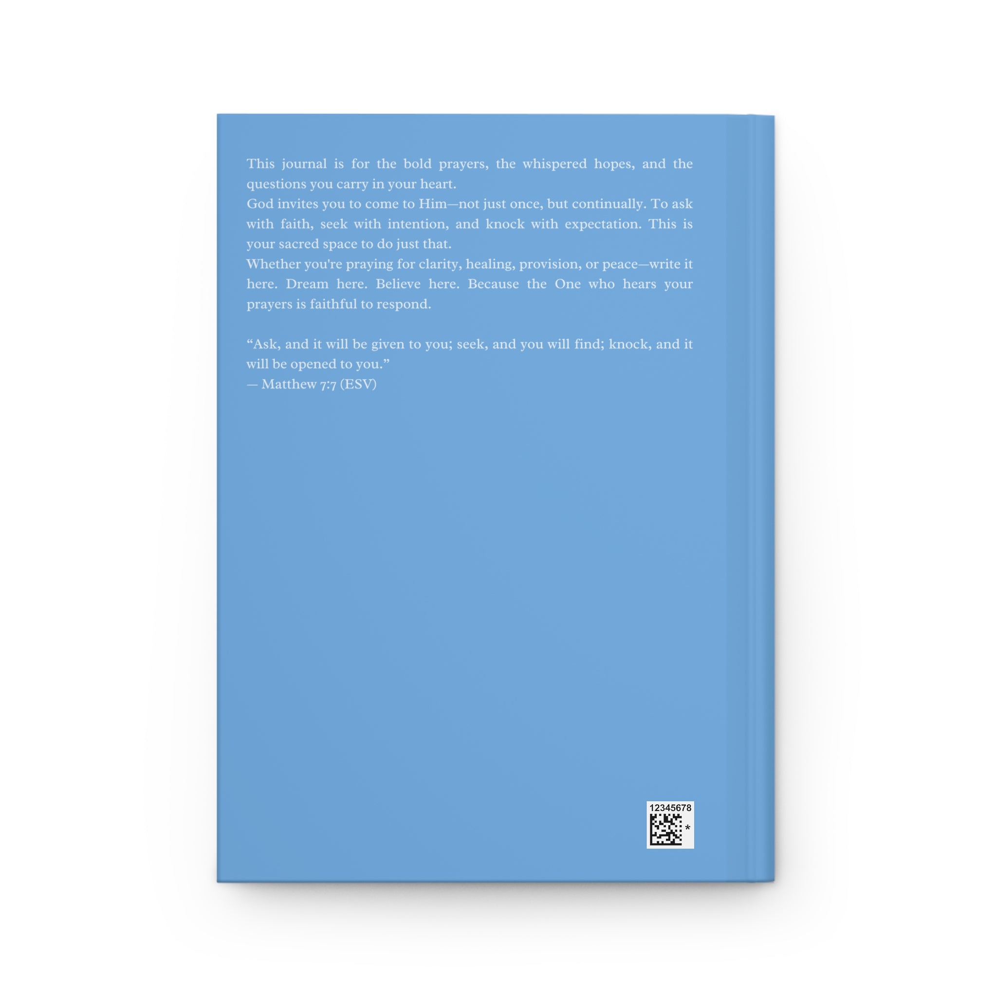 Matthew 7:7 Ask Seek Knock Light Blue Journal