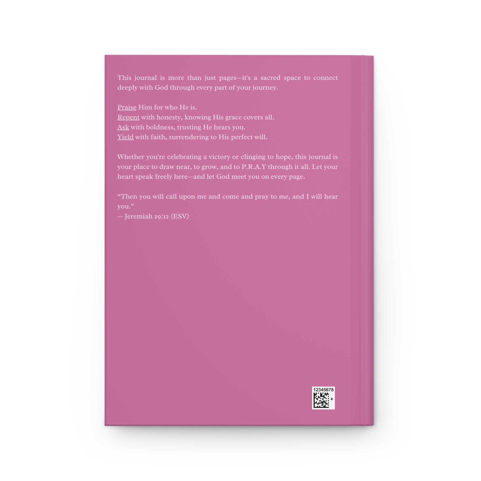 Pray Praise Repent Ask Yield Pink Journal – Faith Notebook